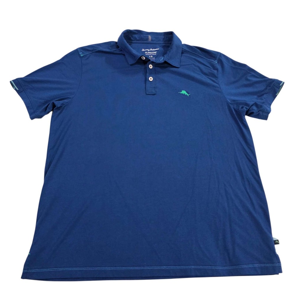 Tommy Bahama IslandZone Polo Shirt‎ 37.5 Technology Men's Large Blue Golf